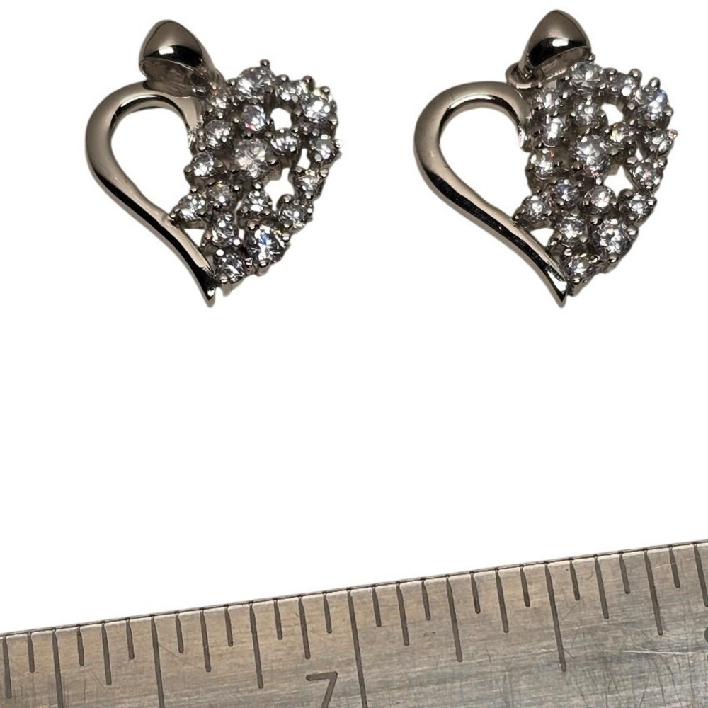 NEW NOTHING BUT HEARTS‎ 925 sterling silver CZ qty 2 charms pendants gift hearts